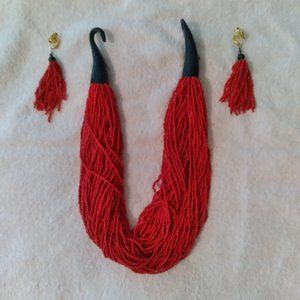 Kenneth Jay Lane KJL Pegasus Multi Strand Necklace with matching earrings